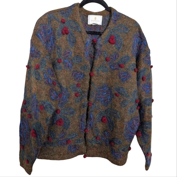 Express Tricot vintage mohair blend cardigan sz L
